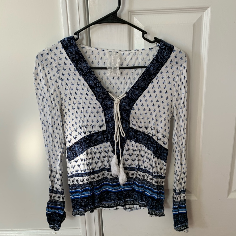 Boho long sleeve flow top